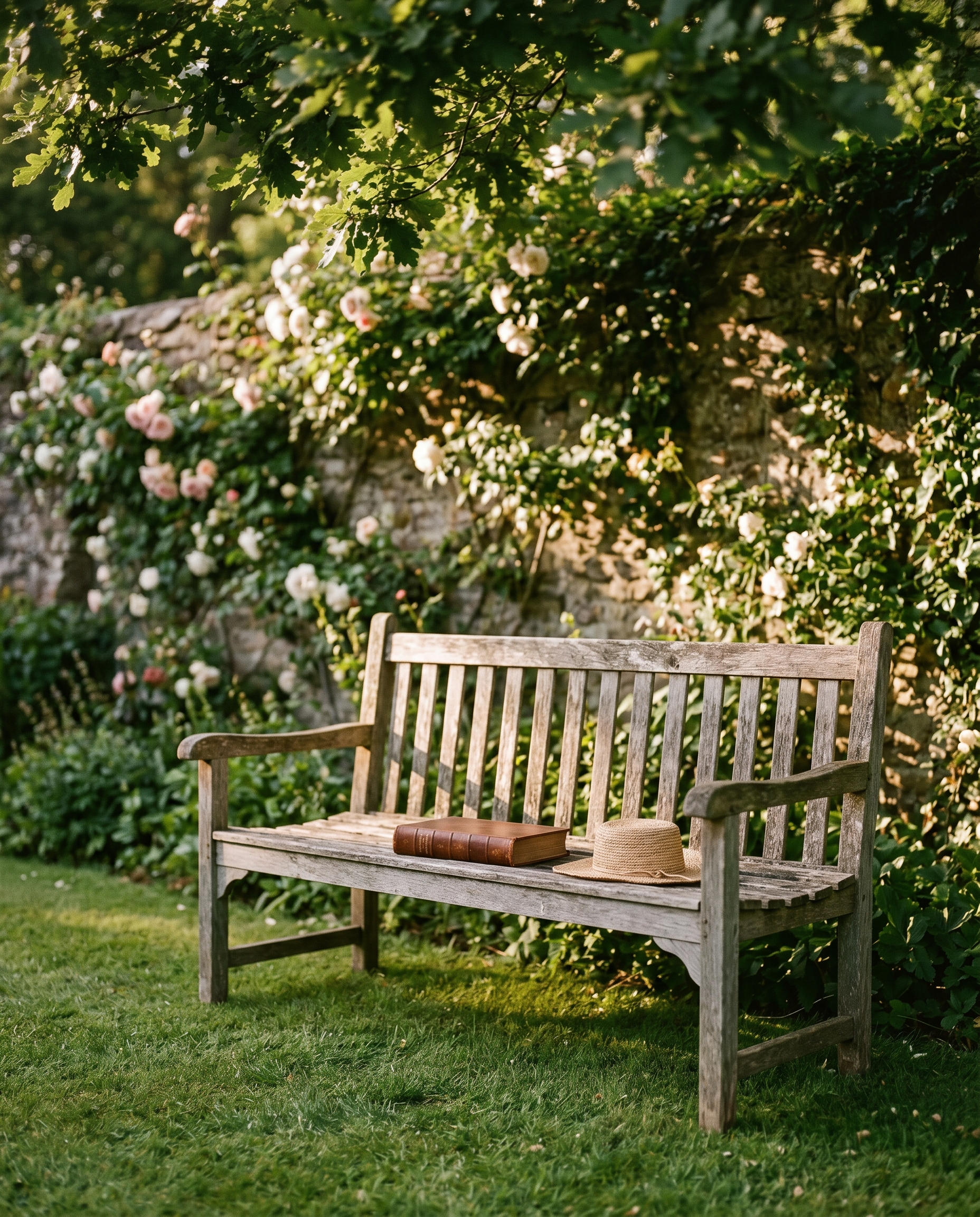 Heald lifestyle LS6 — Garden bench at golden hour